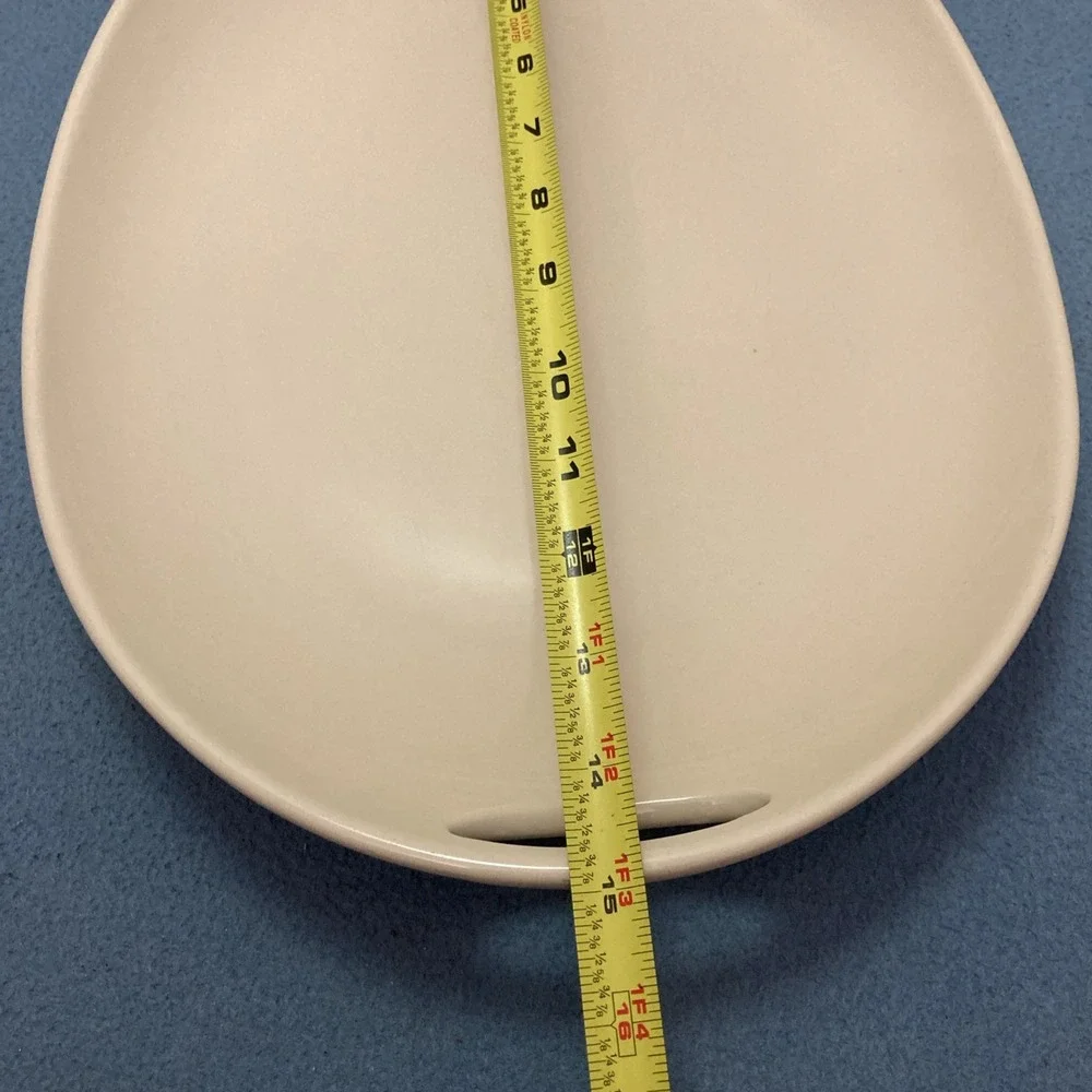 Longaberger Pottery Woven Traditions Ivory Contour Serving Platter w/Handles